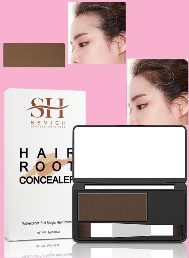 Sevich Hair Root Concealer Waterproof Full Magic Hair Powder for Hair Root Hair Color Shadow Cover Grey Hair Root Hair Touch Up Thin Hair Powder Hair Shadow Cover Powder Brown 8g - Image 1
