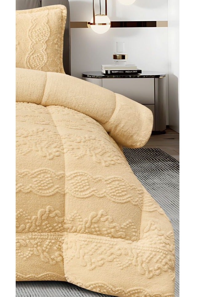 مينجلي مفرش نفرين مخمل ناعم وفرو ليمنحك الدفئ في اليالي الباردة مقاس 220*240 سم - Image 2