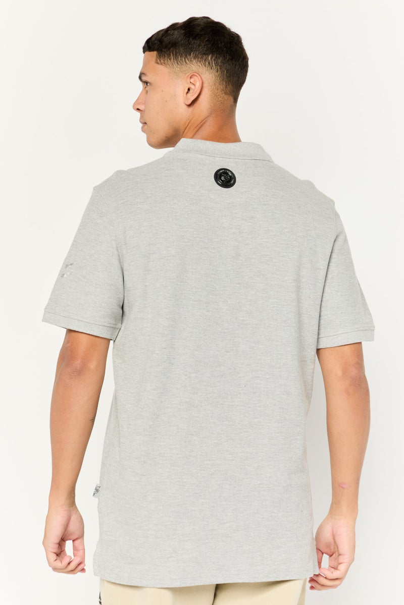 PHILIPP PLEIN Plein Sport Men Sportswear Fit Short Sleeves Outdoor Polo Shirt, Grey - Image 4