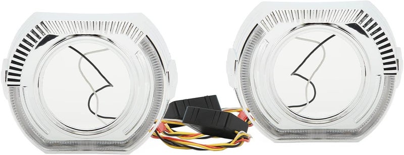 klarako غطاء عيون الملائكة LED، 12V 5W غطاء عيون الملائكة المزدوجة Halo DRL مع غلاف ABS، أغطية احترافية منخفضة الطاقة لعدسة المصباح الأمامي Bi Xenon LED بقطر 3 إنش - Image 1