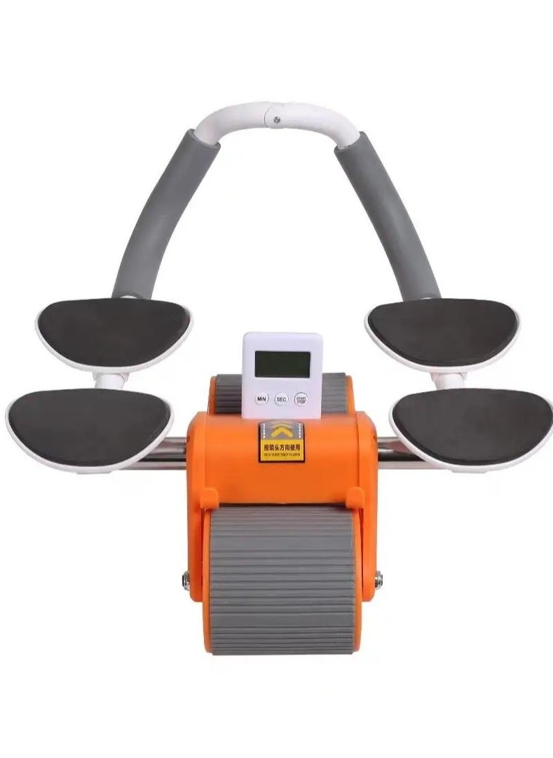 VIO Automatic Rebound Abdomen Wheel Healthy Abs Exercise Roller with Double Wheel Elbow Support Knee Pad Timer Core Strength Exercise Fitness Equipment for Home Gym Workout for Men Women  - Image 1