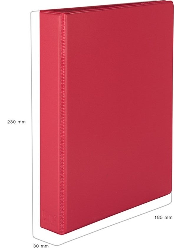 2K - A5 SMALL SIZE PVC Student and Office Type Document Presentation Folder with 2 Rings Inner Pocket SUITABLE FOR A5 DOCUMENTS 19.5 x 23 cm Red - Image 1