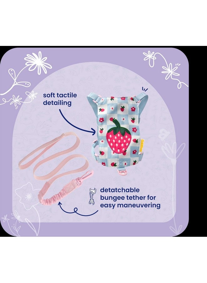 Goldbug Toddler Safety Harness and Bungee Tether - Patchwork Berry - Image 1