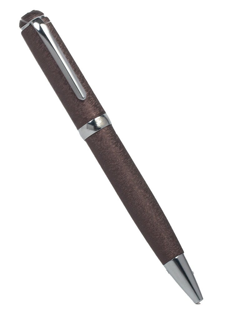 RS Men's RS pen in brown and silver metal with blue ink  - Image 1