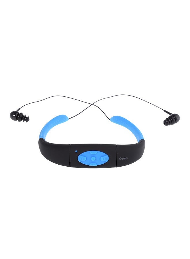 NIBEMINENT Waterproof In-Ear Neck Band MP3 Player Black/Blue - Image 1
