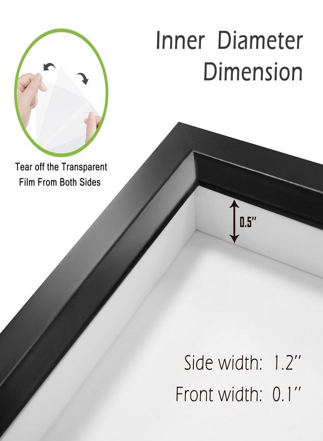 FrameWorks 2-Pack 1 3/8" Thick Black Wooden Shadow Box Picture Frames 11” x 14” with Removable White Mat to 8" x 10" Photo - Image 5
