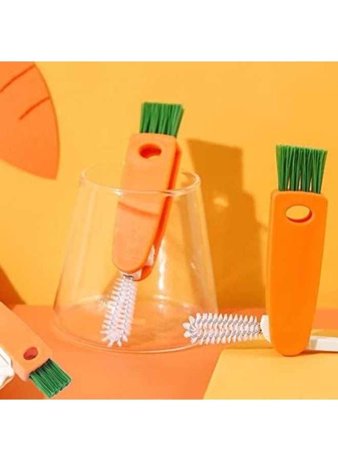 فرش تنظيف أغطية القنينات والشفاطات – 3 في 1، عبوتين فرشاة متعددة الاستخدامات على شكل جزر للقنينات، الأكواب وزجاجات الرضاعة والمناطق الضيقة - Image 3