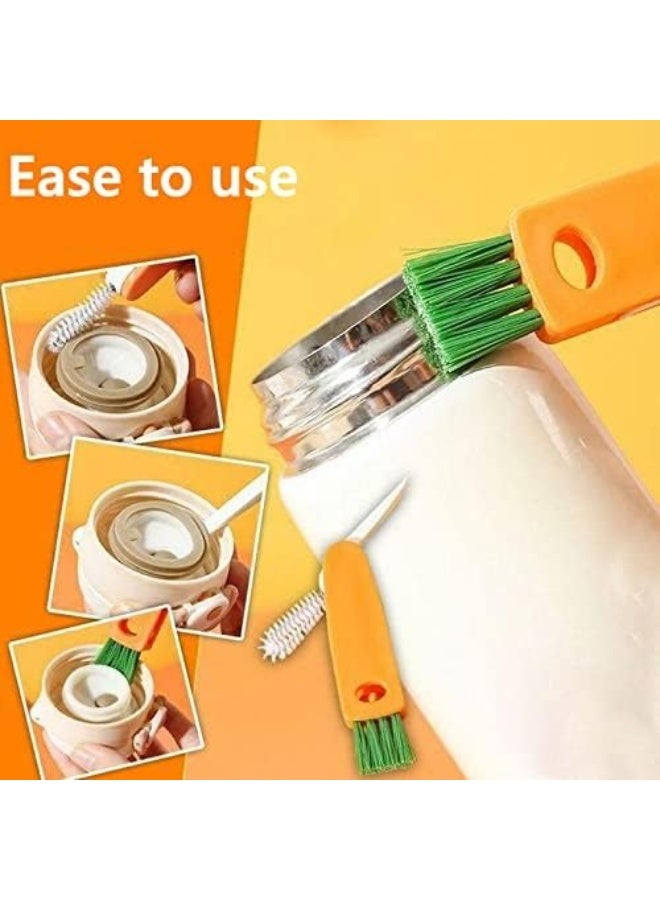 فرش تنظيف أغطية القنينات والشفاطات – 3 في 1، عبوتين فرشاة متعددة الاستخدامات على شكل جزر للقنينات، الأكواب وزجاجات الرضاعة والمناطق الضيقة - Image 4
