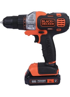 BLACK+DECKER 18V 1.5Ah 10Mm Li Ion Cordless Multi Evo Multitool Starter Kit With Drill Driver Head For Home Office And Work Diy Needs Orange Black Mt218K Gb  - Image 1