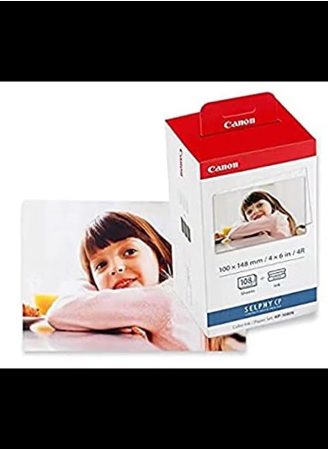 كانون - مجموعة الحبر/الورق الملون SELPHY CP من Canon KP-108IN A6 - مجموعة طباعة صور عالية الجودة - Image 1