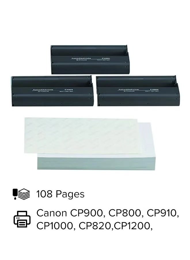 كانون - مجموعة الحبر/الورق الملون SELPHY CP من Canon KP-108IN A6 - مجموعة طباعة صور عالية الجودة - Image 1