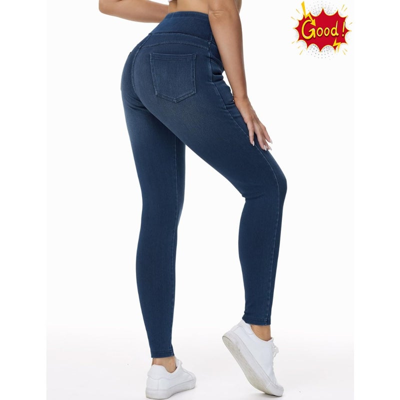 THE GYM PEOPLE Women's High Waisted Jeggings Pants Stretchy Jean Leggings - Image 2
