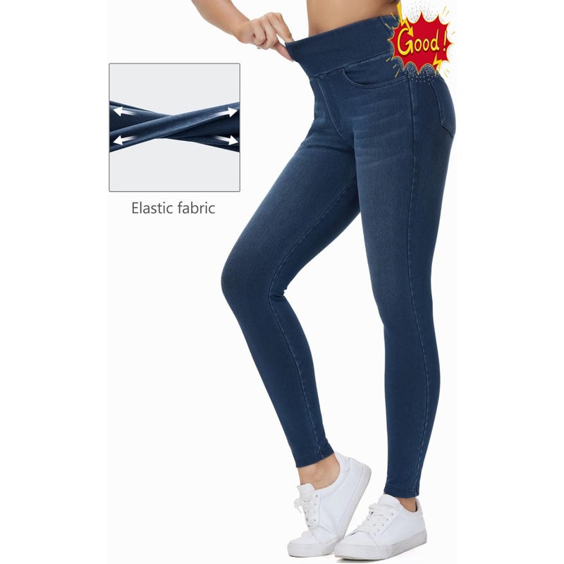 THE GYM PEOPLE Women's High Waisted Jeggings Pants Stretchy Jean Leggings - Image 4