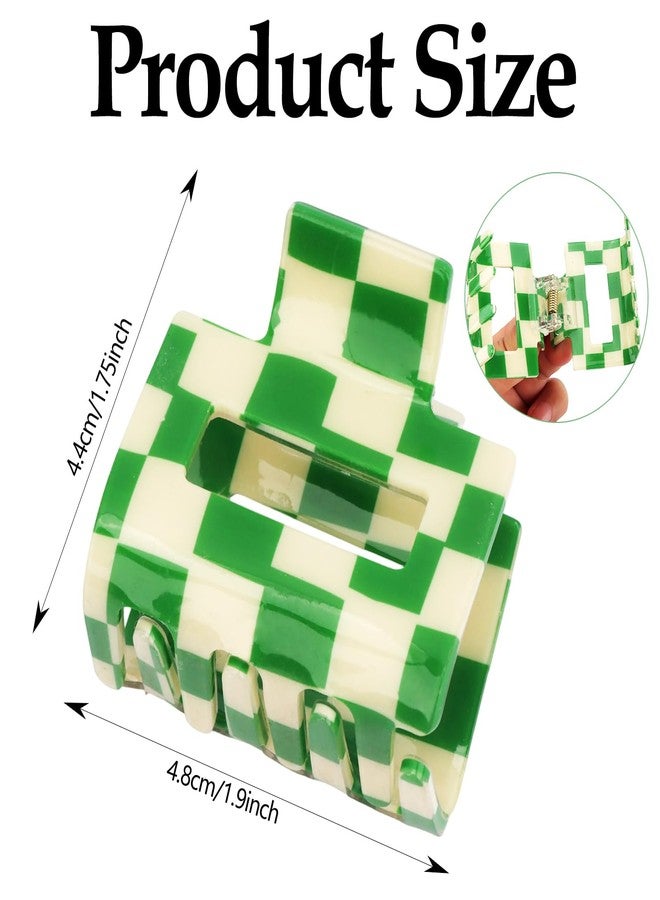 CUBACO Checkered Small Hair Clips for Girls, Mini Medium Cute Claw Clips Y2k Preppy Stuff Checkered Decor Nonslip Hair Styling Accessories for Gift - Image 5