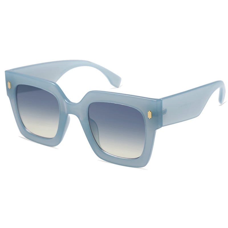 SOJOS Vintage Oversized Square Sunglasses for Women,Retro Womens Luxury Big Large Sun Glasses UV400 SJ2194 Blue - Image 2