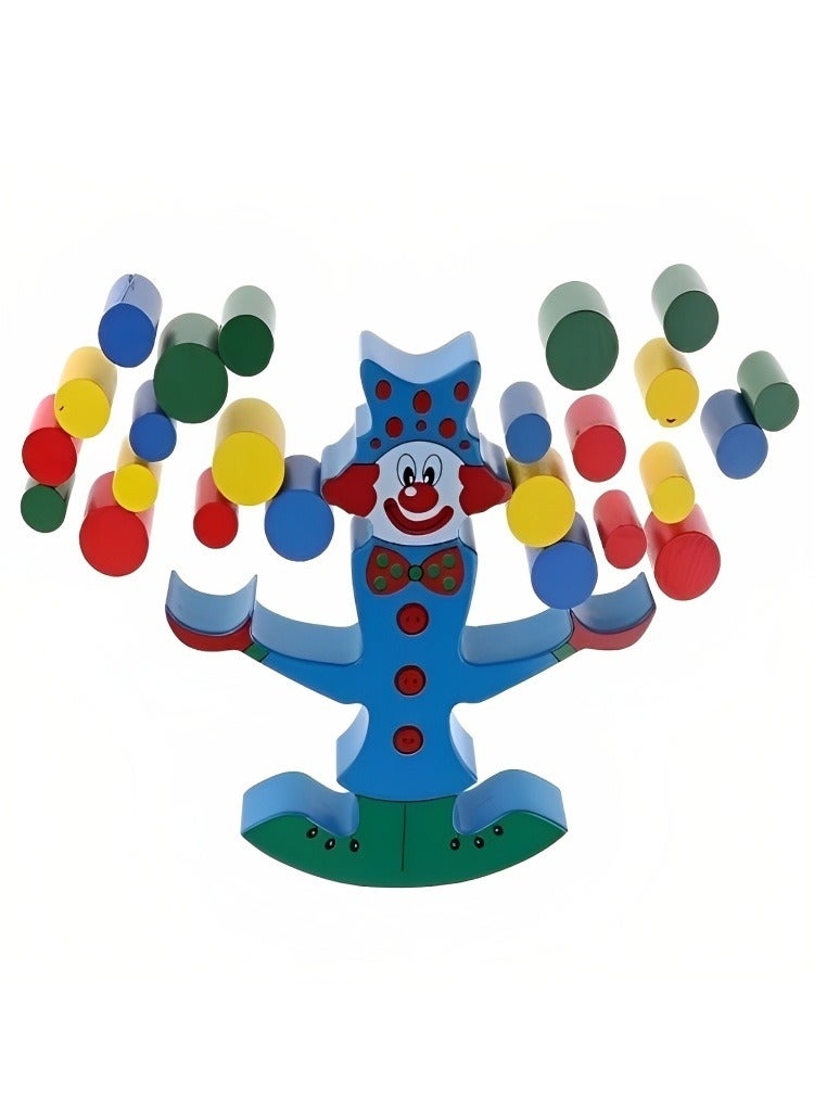 لعبة موازنة المكعبات الخشبية على شكل مهرج من مونتيسوري مصممة لتنمية المهارات الحسية والإدراكية للأطفال الصغار، لعبة تعليمية تفاعلية ممتعة مخصصة للأطفال الصغار لعمر 3 سنوات فما فوق ألعاب تعليمية - Image 5