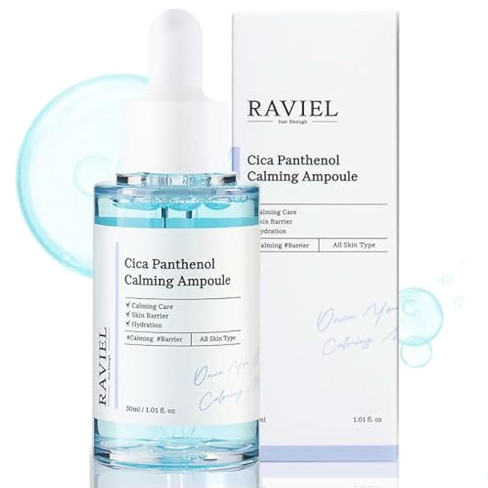 RAVIEL Cica Calming Ampoule – Soothing & Hydrating Serum with Panthenol and 5X Exosome Complex for Sensitive, Troubled Skin, Korean Skincare,30ml 1.01 fl oz - Image 1