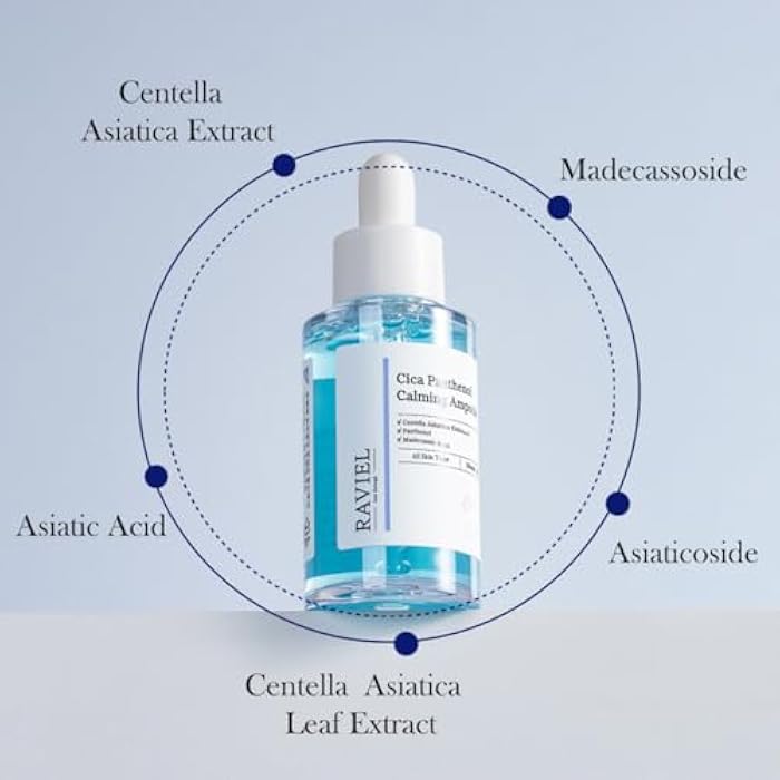 RAVIEL Cica Calming Ampoule – Soothing & Hydrating Serum with Panthenol and 5X Exosome Complex for Sensitive, Troubled Skin, Korean Skincare,30ml 1.01 fl oz - Image 5
