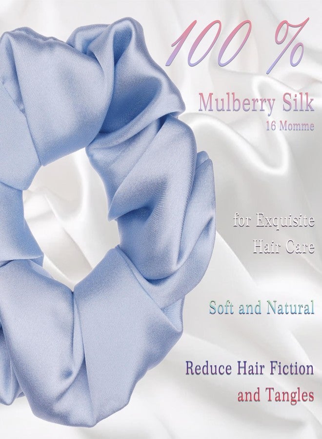 Wuliim Premium 100% Mulberry Silk Hair Scrunchies - Set of 4 Luxury Real Silk Hair Ties in 4 Elegant Colors for Exquisite Hair Care No Damage - Image 2