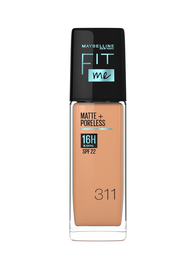 MAYBELLINE NEW YORK Fit Me Matte & Poreless Foundation 16H Oil Control with SPF 22 - 311  - Image 1