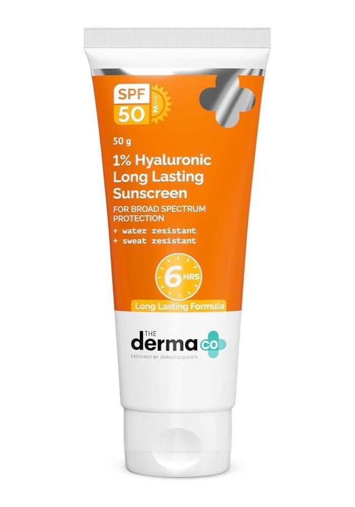 THE derma Co واقي الشمس ديرما كو 1% حمض الهيالورونيك طويل الأمد SPF 50 - Image 1