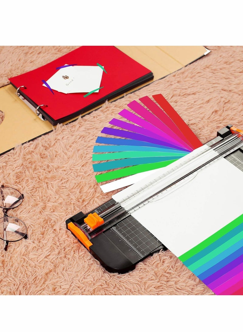 A4 Paper Cutter Craft Paper Trimmer with Automatic Security Safeguard and Side Ruler, Black Photo Cutter Trimmer Guillotine Scrapbooking Tool for Handcraft Project, Label - Image 2