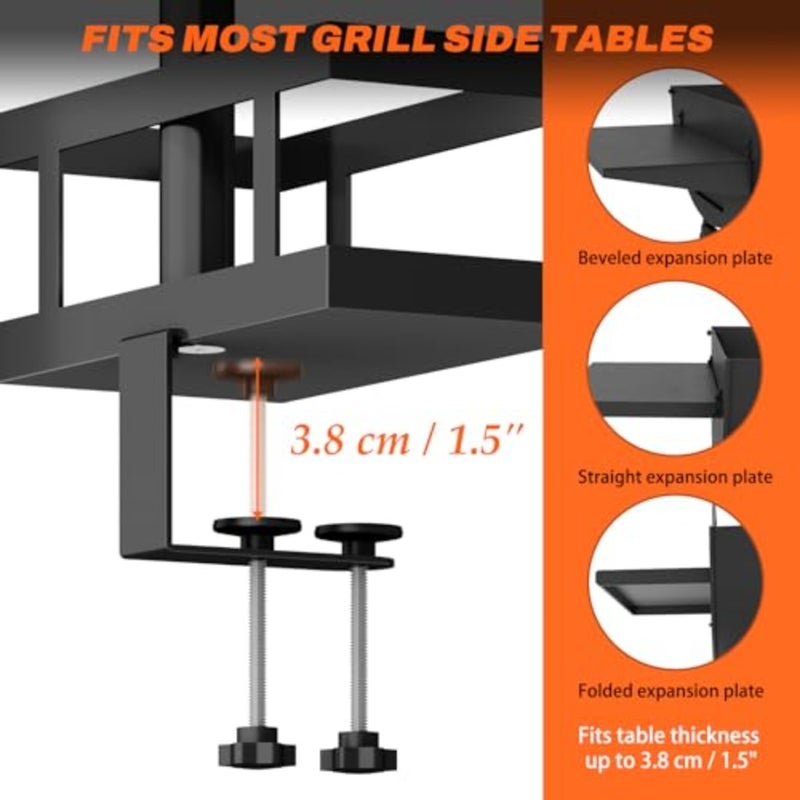 Griddle Caddy for Blackstone Griddle Accessories, BBQ Caddy with Paper Towel Holder, Rotating Condiment and Utensil Organizer, Outdoor Kitchen Accessories for Camping, RV, Patio and Tailgating - Image 3