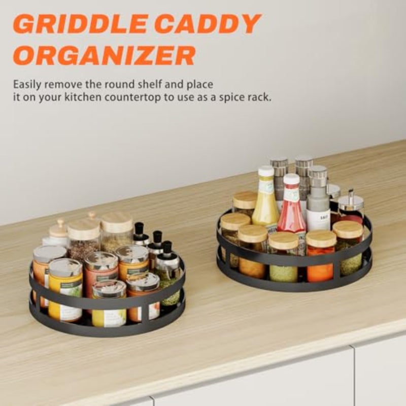 Griddle Caddy for Blackstone Griddle Accessories, BBQ Caddy with Paper Towel Holder, Rotating Condiment and Utensil Organizer, Outdoor Kitchen Accessories for Camping, RV, Patio and Tailgating - Image 4