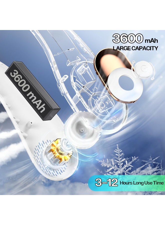 مروحة رقبة محمولة بدون شفرات مع شاشة LED، بطارية قابلة لإعادة الشحن 3600mAh، قابلة للارتداء بدون استخدام اليدين - Image 4