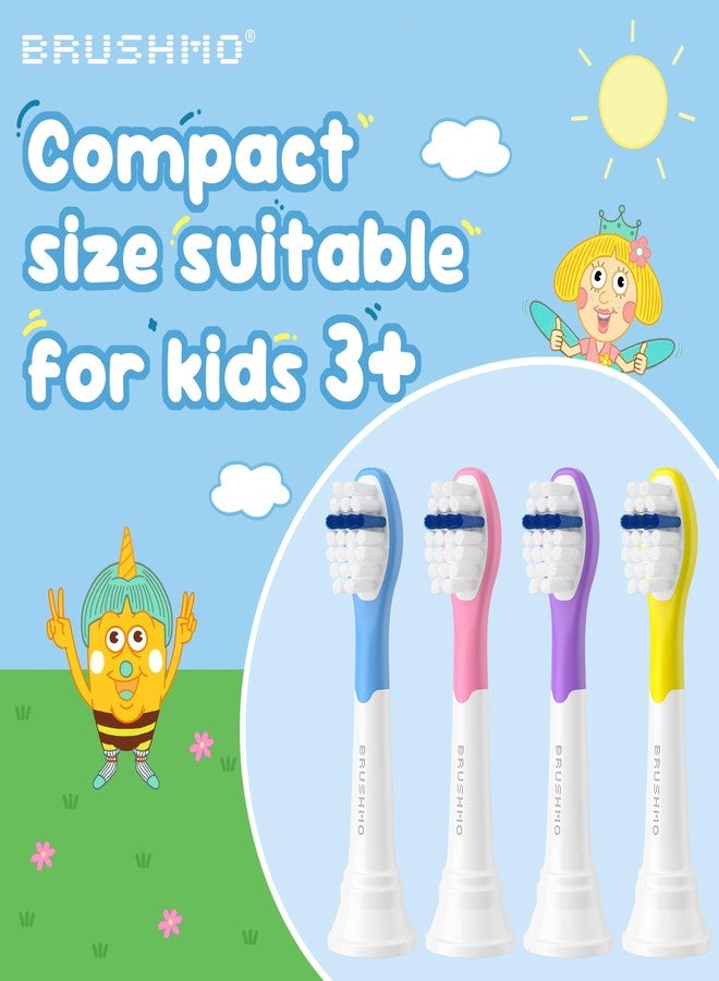 براشمو رؤوس فرشاة أسنان بديلة مدمجة من Brushmo Kids، متوافقة مع فرش Philips Sonicare للأطفال HX6032 و HX6042، شعيرات دوبونت فائقة النعومة، عبوة من 8 قطع للأعمار من 3 سنوات فما فوق، متعددة الألوان (BM638) - Image 2