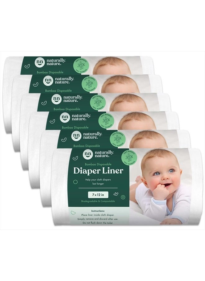 Naturally Nature Disposable Cloth Diaper Liners - 600 Count - (6 Rolls, 100 Sheets per Roll)  - Image 1