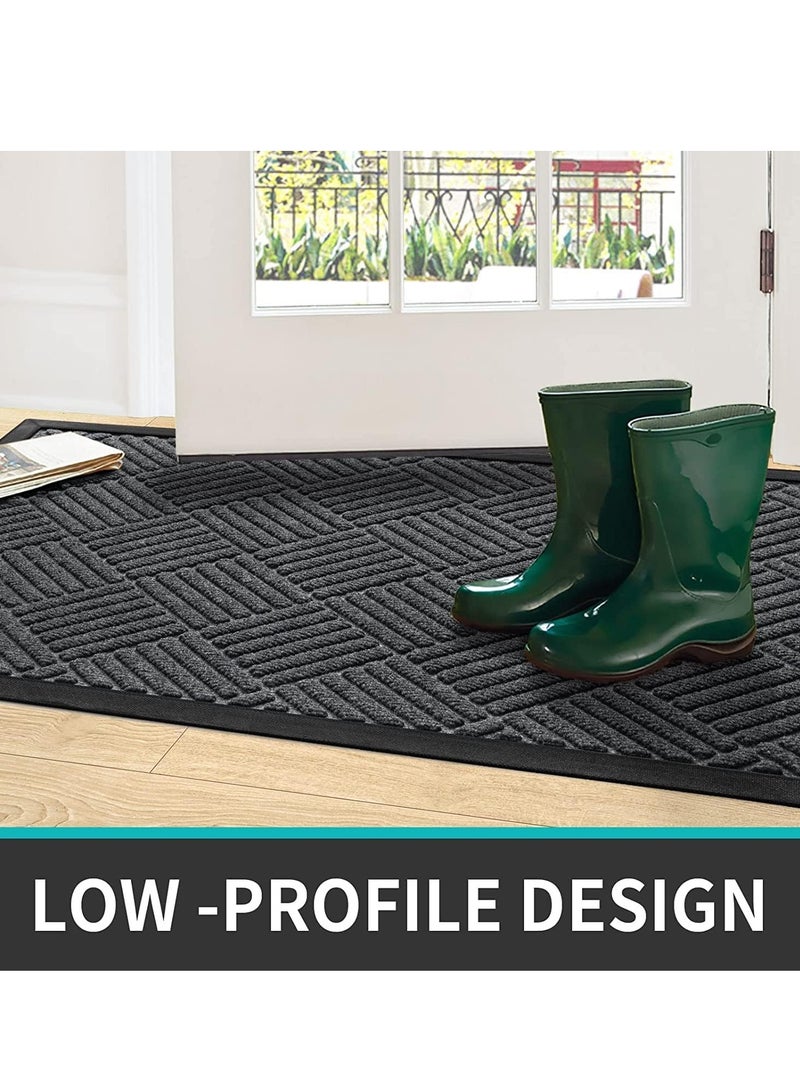TRASSLE Front Door Mat,Entrance Doormat Super Absorbent Moistureproof Door Mat,Indoor Outdoor Door Mat Thick Durable Rubber Backed, Welcome Mat for Home Front, Hallway,Patio (Style#5-Dark Grey, 18 * 30 inch) - Image 4