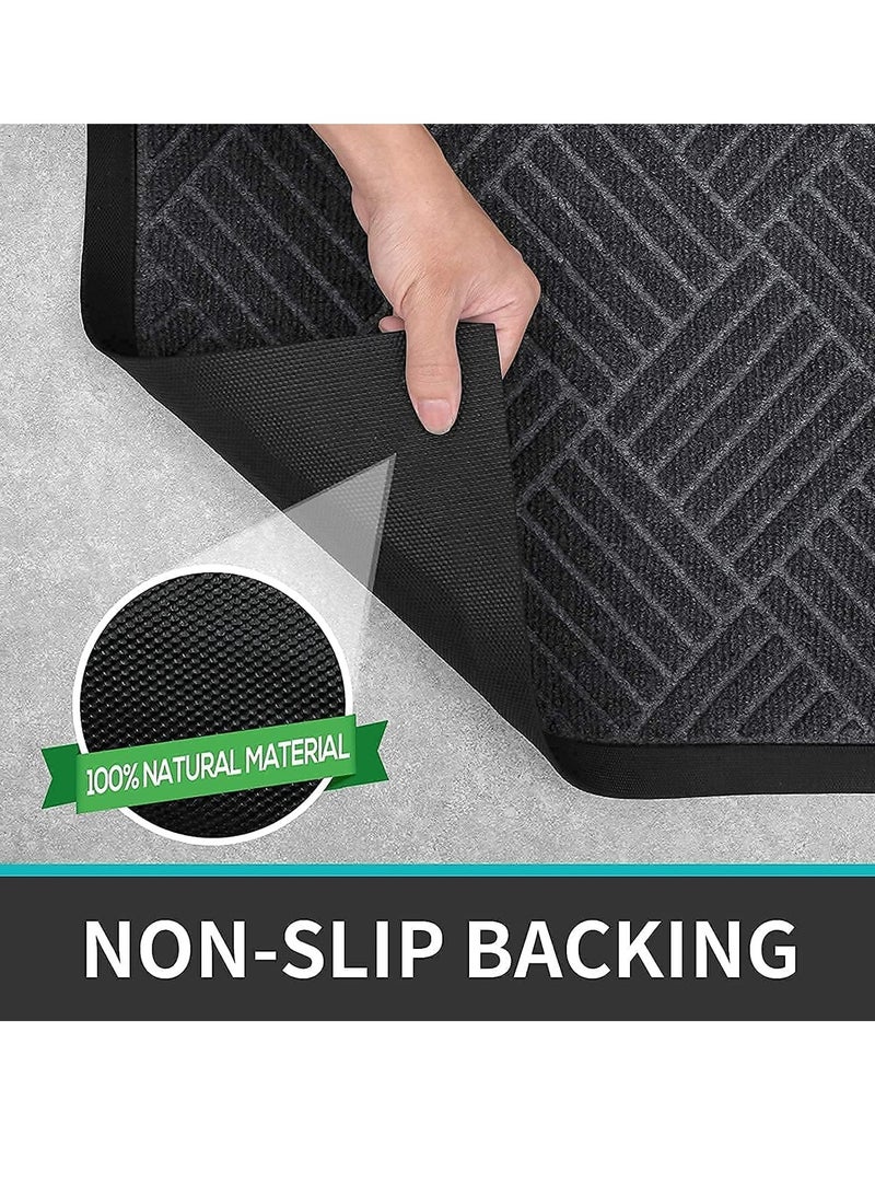TRASSLE Front Door Mat,Entrance Doormat Super Absorbent Moistureproof Door Mat,Indoor Outdoor Door Mat Thick Durable Rubber Backed, Welcome Mat for Home Front, Hallway,Patio (Style#5-Dark Grey, 18 * 30 inch) - Image 5
