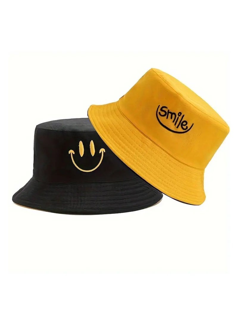 Goolsky 1Pc Double-sided Bucket Hat Stylish Versatile Fisherman Hat Outdoor Sun Protection Foldable Beach Hats For Women - Image 2