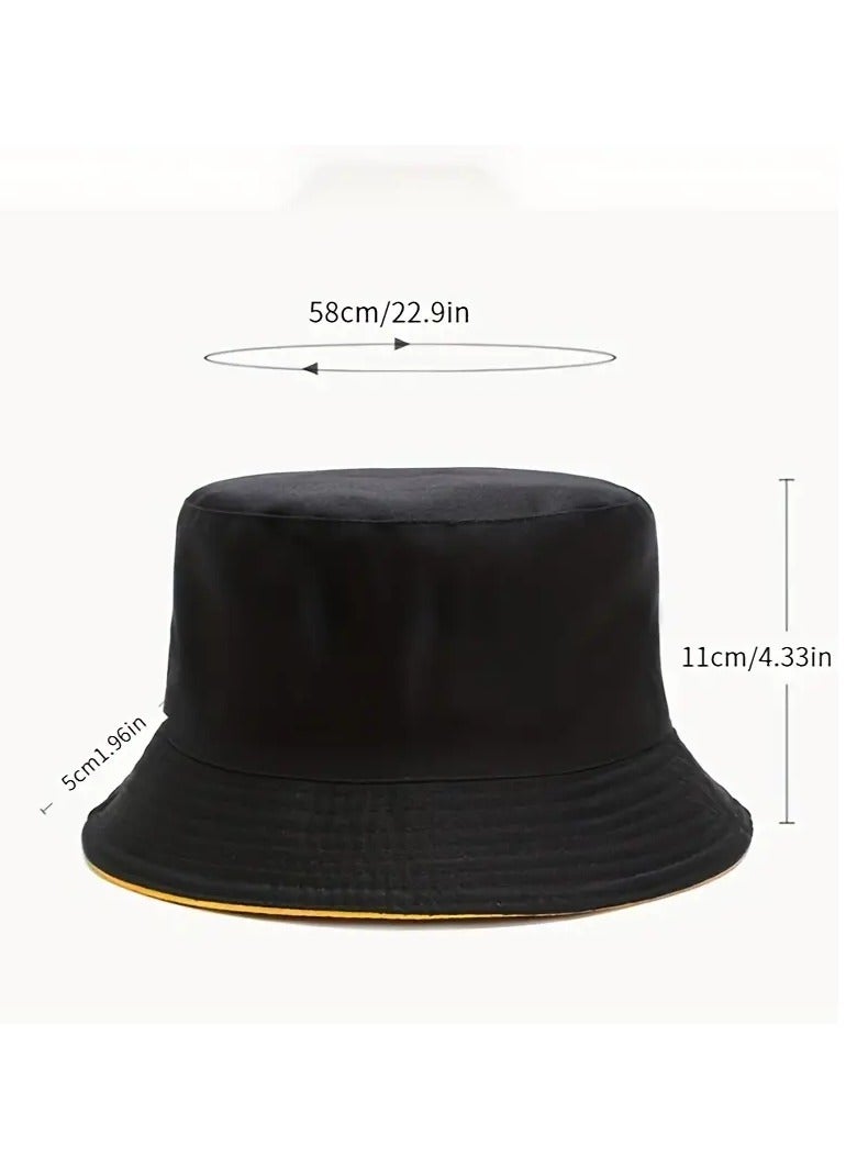 Goolsky 1Pc Double-sided Bucket Hat Stylish Versatile Fisherman Hat Outdoor Sun Protection Foldable Beach Hats For Women - Image 3