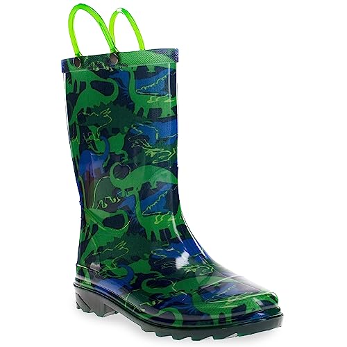 Western Chief Kids Dinosaur World Lighted PVC Navy 78 - Image 1