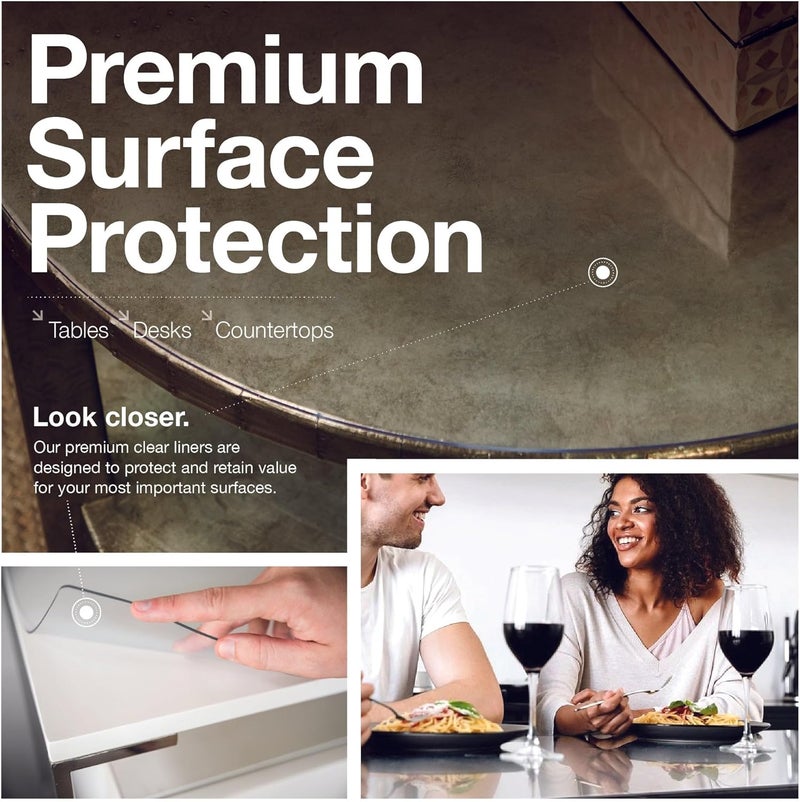 ExactMade Clear Table Protector, USA Made, Safe, 18 x 24 Inch (2 Count), 2mm Thick Ultra Smooth Vinyl, Clear Desk Cover Protector for Office Desk, Table Cover Custom for Wooden Table - Image 3