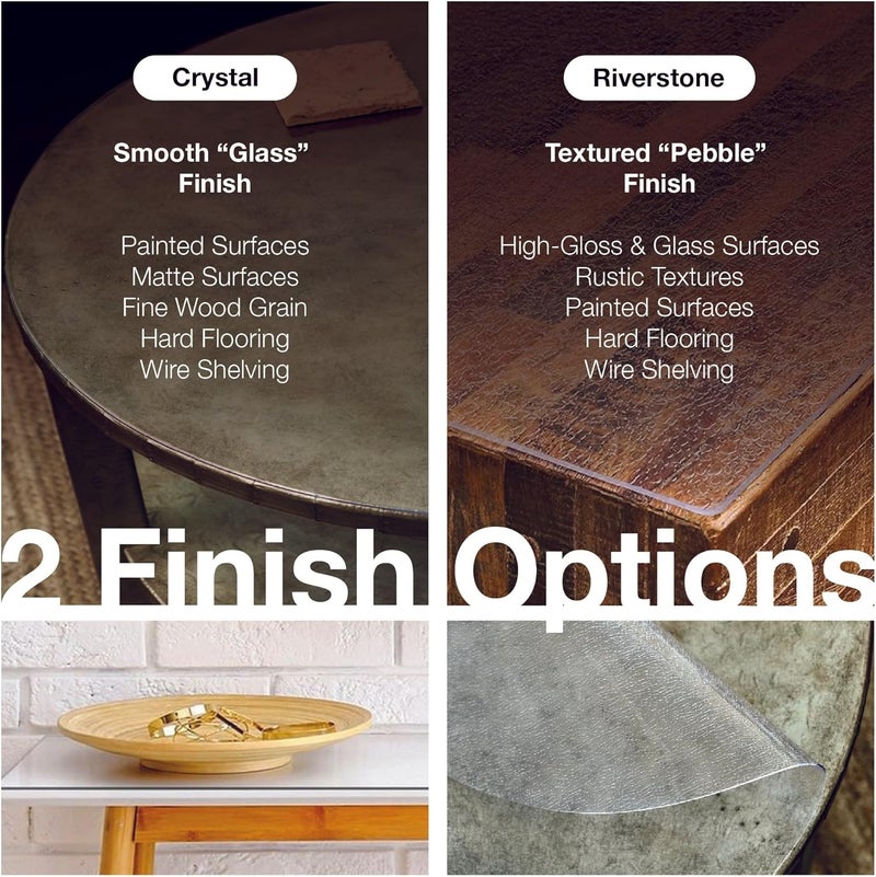 ExactMade Clear Table Protector, USA Made, Safe, 18 x 24 Inch (2 Count), 2mm Thick Ultra Smooth Vinyl, Clear Desk Cover Protector for Office Desk, Table Cover Custom for Wooden Table - Image 4