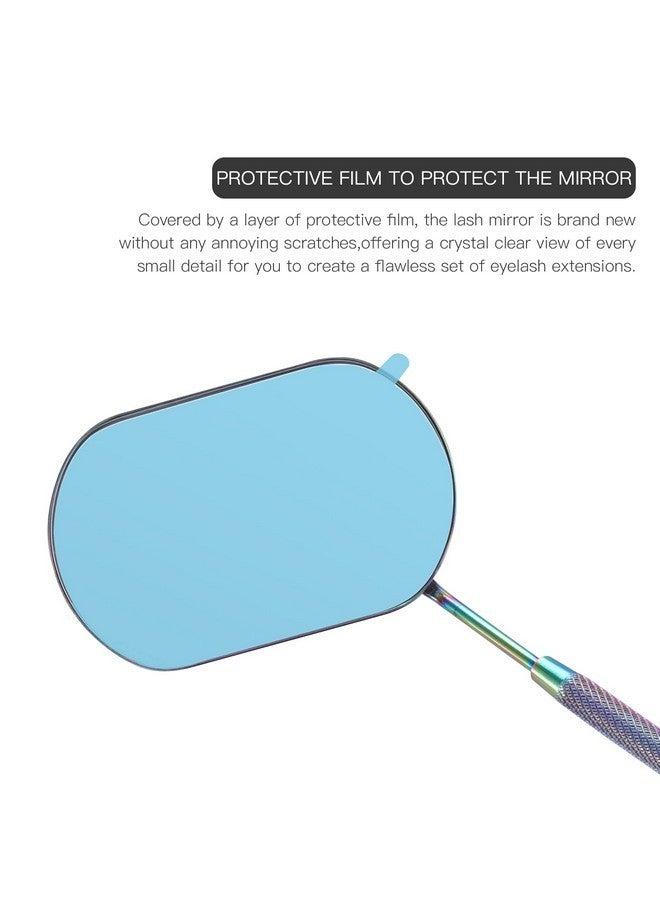 Pretty memory Large Lash Mirror, Stainless Steel Eyelash Mirror, Makeup Mirror For Lash Extension Supplies (Rainbow Color) - Image 5