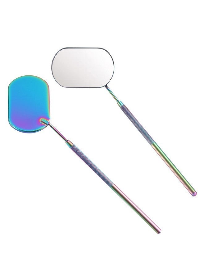 Pretty memory Large Lash Mirror, Stainless Steel Eyelash Mirror, Makeup Mirror For Lash Extension Supplies (Rainbow Color) - Image 1