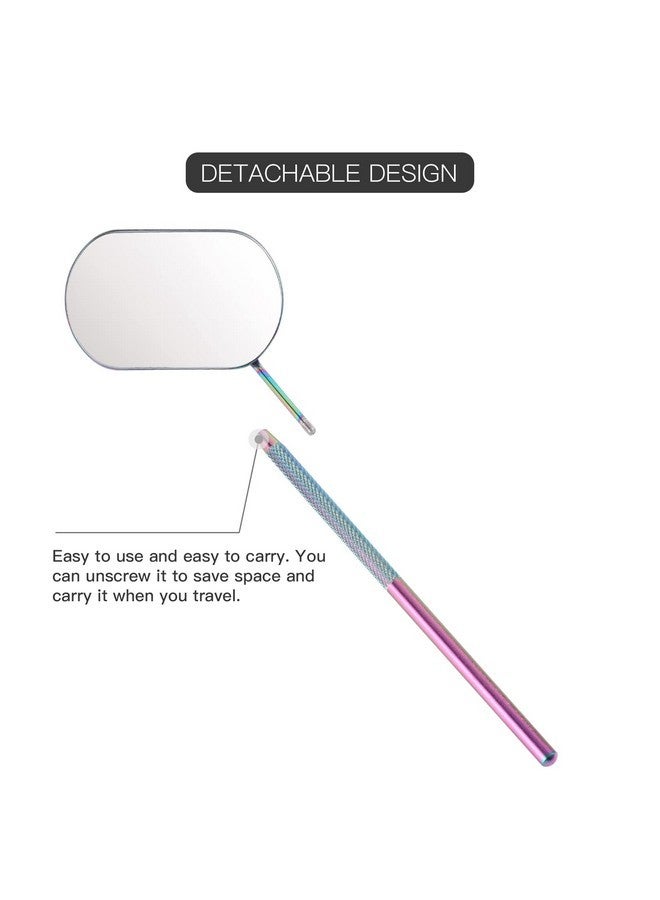 Pretty memory Large Lash Mirror, Stainless Steel Eyelash Mirror, Makeup Mirror For Lash Extension Supplies (Rainbow Color) - Image 3