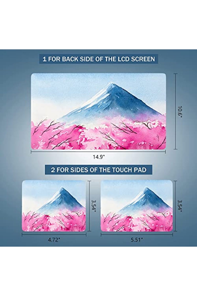 AORTDES 15 15.4 15.6 Inches Laptop Skin Sticker Personalized Universal 12.1 13 13.3 14 Inches Netbook Skin Sticker Reusable Notebook PC Art Protector (Fujiyama & Cherry Blossoms) - Image 3