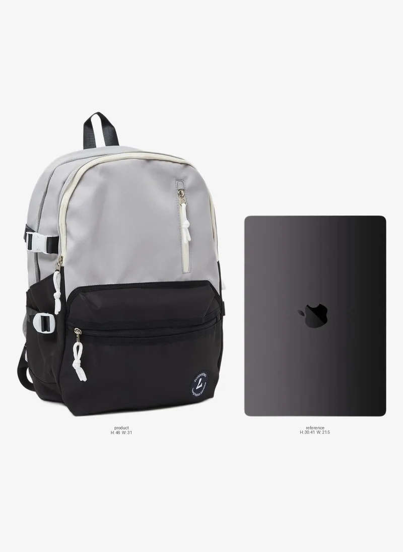 Styli Teen Boys Color Block Zip Closure Backpack