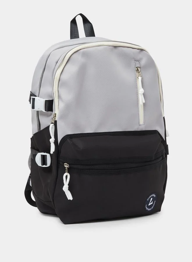 Styli Teen Boys Color Block Zip Closure Backpack