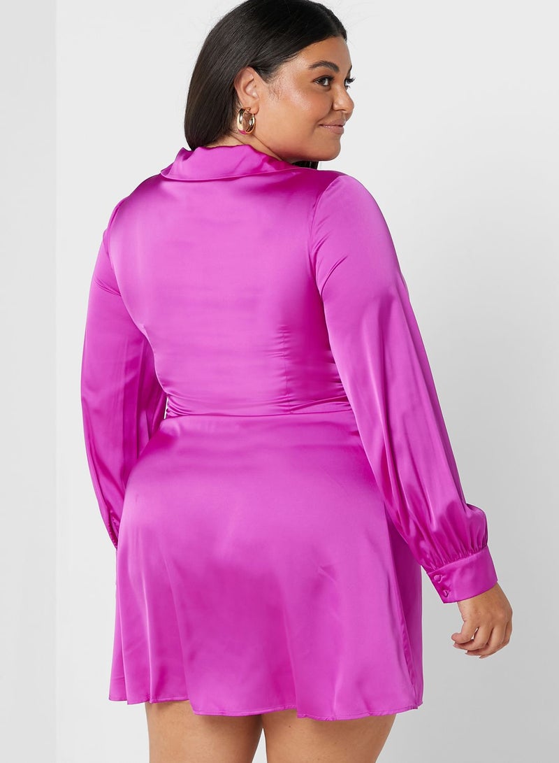 chi chi london curve Satin Knot Mini Dress - Image 2