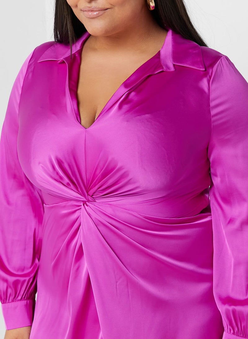 chi chi london curve Satin Knot Mini Dress - Image 3