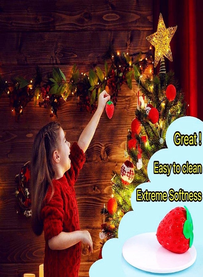 كرات ضغط فراولة للأطفال والكبار - قطعة واحدة - لعبة ضغط على شكل فاكهة لتخفيف التوتر، مثالية كهدية في حفلات الأطفال، كرة عجين ممتعة للضغط عليها، مثالية لتخفيف القلق، والوسواس القهري، واضطراب فرط الحركة ونقص الانتباه. - Image 5