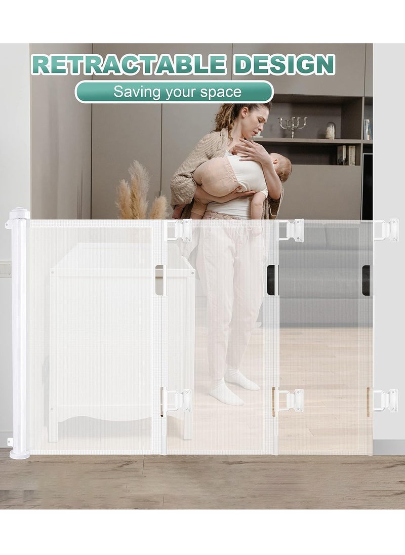 Generic - Retractable Baby Gate for Stairs Mesh Large Baby Gate or Mesh Dog Gate Child Safety Gate for Doorways Stairs Hallways Indoor/Outdoor - Image 1