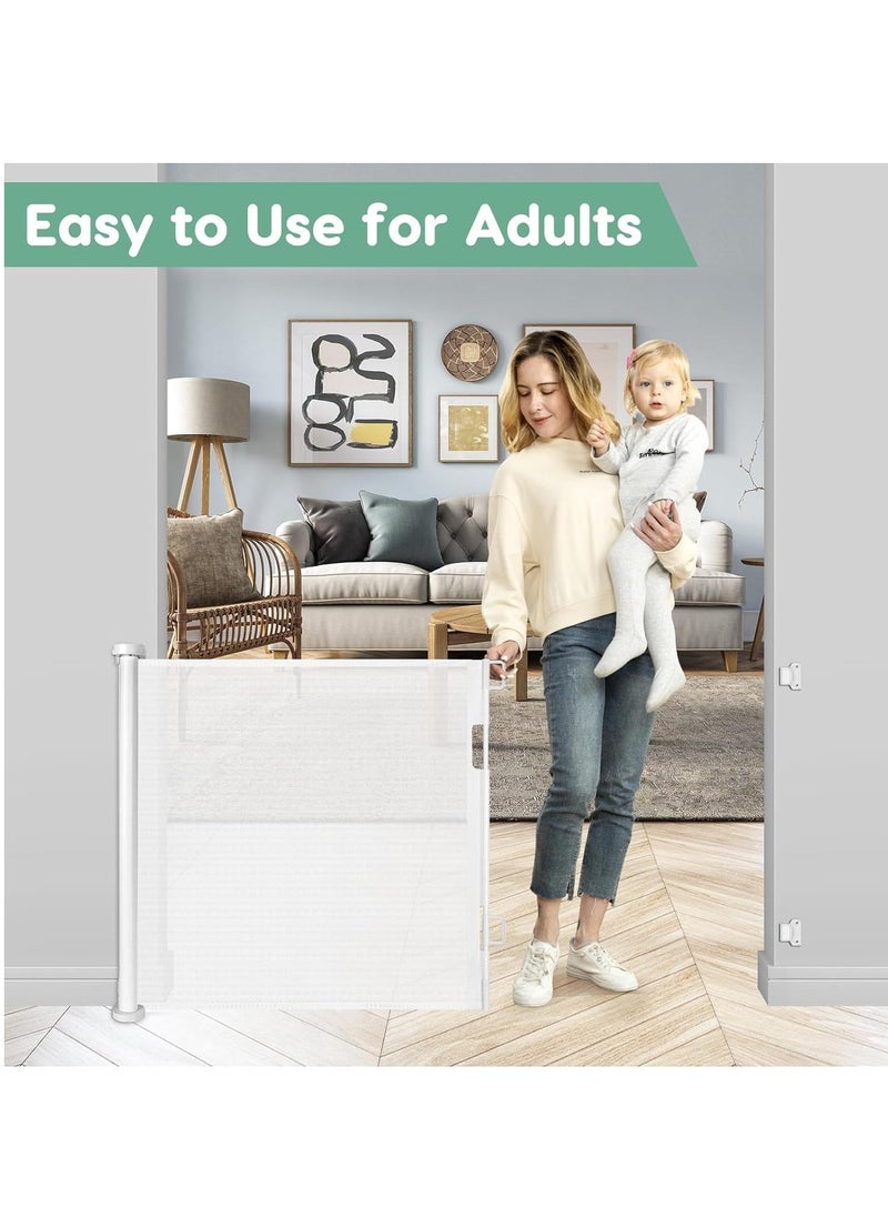 Generic - Retractable Baby Gate for Stairs Mesh Large Baby Gate or Mesh Dog Gate Child Safety Gate for Doorways Stairs Hallways Indoor/Outdoor - Image 1