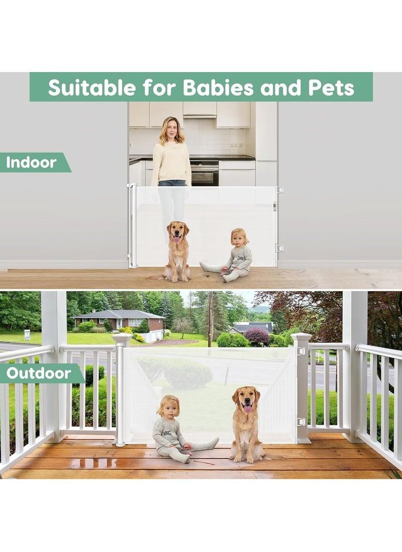 Generic - Retractable Baby Gate for Stairs Mesh Large Baby Gate or Mesh Dog Gate Child Safety Gate for Doorways Stairs Hallways Indoor/Outdoor - Image 1